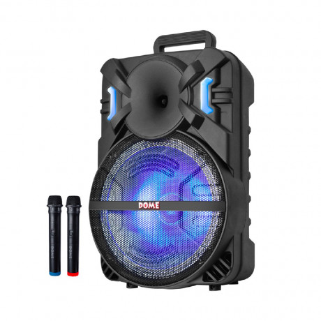  Dome Karaoke 12" with 2 Microphones Bluetooth Black Color. 