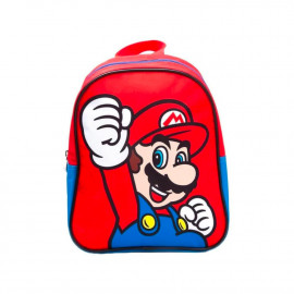 نينتندو حقيبة ظهر مدرسية رسمة ماريو، لون أحمر/أزرق. 