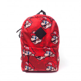 نينتندو حقيبة ظهر مدرسية برسمة سوبر ماريو، لون أحمر/أسود. 