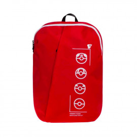 بوكيمون حقيبة ظهر مدرسية برسمة فنية، لون أحمر/أسود. 