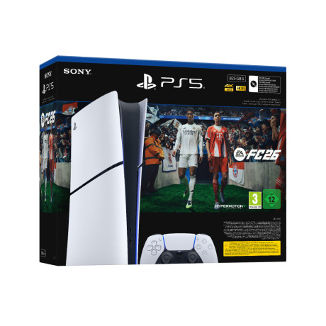  سوني بلايستيشن 5 ديجيتال سعة 825 جيجابايت مع لعبة EA Sports FC 26، أبيض. 