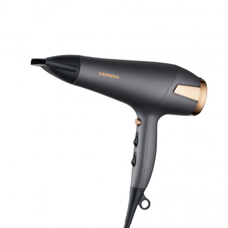  Carrera Hair Dryer 2500W With Ionic Technology, 3 Speed Settings, Grey/Rose Gold Color. 