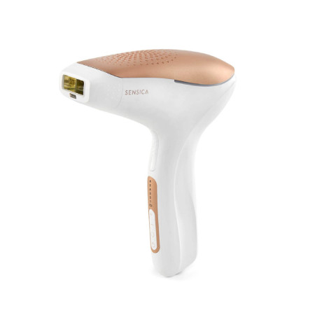  سينسيكا جهاز إزالة الشعر Sensilight Pro بتقنية IPL باستخدام الومضات، استخدام لاسلكي، أبيض/ذهبي وردي. 