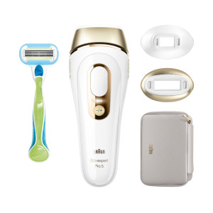 براون جهاز إزالة الشعر بتقنية IPL موديل (5152) – 400,000 ومضة، أبيض وذهبي