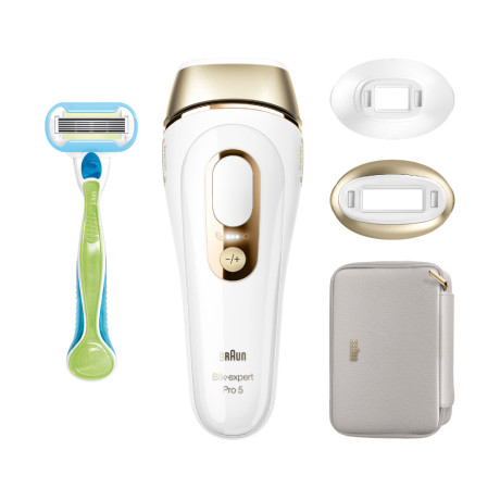  براون جهاز إزالة الشعر بتقنية IPL موديل (5152) – 400,000 ومضة، أبيض وذهبي 