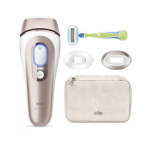  براون جهاز إزالة الشعر بتقنية IPL الذكي موديل (7147) – 400,000 ومضة، أبيض وذهبي 