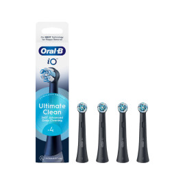 أورال-بي رؤوس فرشاة iO Ultimate Clean، متوافق مع فرش الأسنان Oral-B iO، عبوة 4 قطع، أسود
