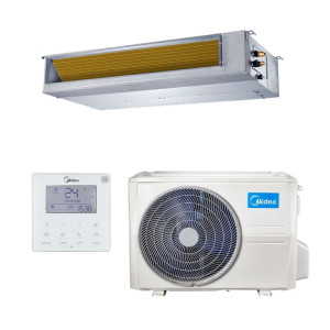 مايديا مكيف دكت 3 طن 36,000 وحدة، تصميم نحيف داخل الحائط، لون أبيض.