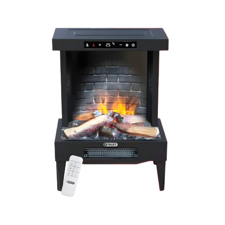  ترست مدفأة كهربائية شكل موقد (FlameGlow) 1800 واط، أسود. 