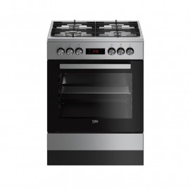 Beko Oven Free Standing Gas/Electric 4 Burners, Size 60*60 Cm, Capacity 72 Ltr, Stainless Steel. 