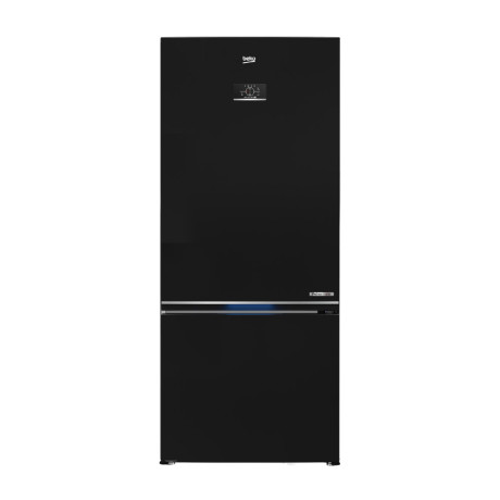  بيكو ثلاجة بفريزر سفلي سعة 590 لتر، ماتور انفرتر موفر للكهرباء، بيانو أسود 