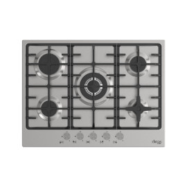 فاير غاز هايتك طباخ غاز بلت إن 70 سم، 5 مواقد، ستانلس ستيل.