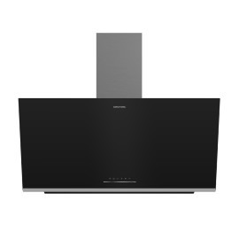 غرونديغ شفاط يعلق على الحائط 90 سم، قوة الشفط 712 م³/بالساعة، زجاج أسود.