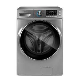 مايديا غسالة سعة 18 كغم، 12 برنامج، ماتور انفرتر عديم الاحتكاك موفر للكهرباء، فضي داكن.