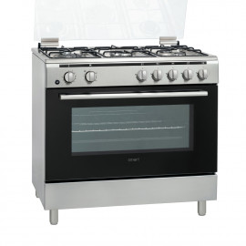 Smart Oven Free Standing 5 Burners, Size 90*60 Cm, Capacity 111 Ltr, Stainless Steel. 