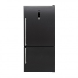 Smart Refrigerator Bottom Mount, Gross 582 Ltr, External Electronic Control Screen, Tempered Glass Shelves Adjustable, Black Stainless. 