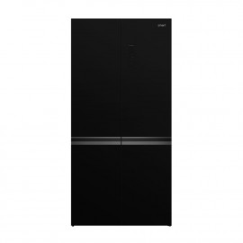 Smart Refrigerator 4 Door Gross 512 Ltr, Inverter Compressor Save Energy, External Control Screen, Multi Air Flow, Black Glass. 