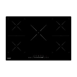 ساوتر طباخ الحث المغناطيسي (Induction) بلت إن 77 سم، 5 مواقد تسخين، زجاج أسود.