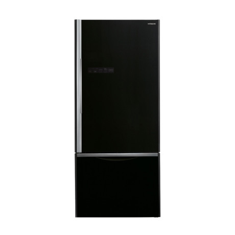  هيتاشي ثلاجة بفريزر سفلي سعة 525 لتر، ماتور انفرتر موفر للكهرباء، لون أسود 