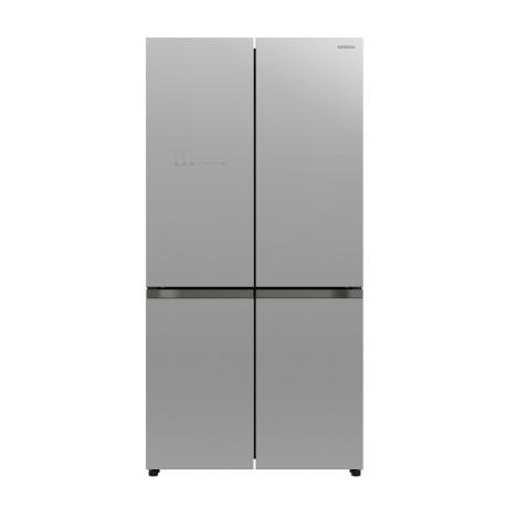  هيتاشي ثلاجة أربع أبواب سعة 569 لتر، ماتور انفرتر موفر للكهرباء، زجاج فضي. 