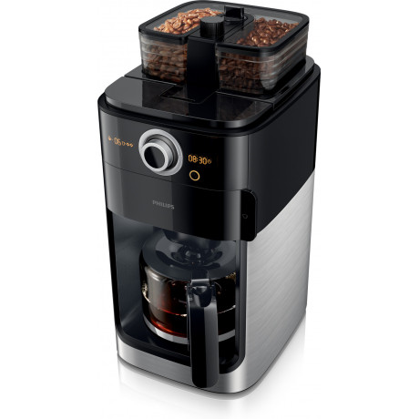 ماكينة قهوة مفلترة طحن وتحضير 1000 واط 1.2 لتر اعداد 12 كوب لون أسود ومعدن HD7769/00 من Philips 
