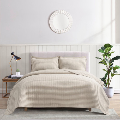  ويل طقم غطاء سرير وشراشف CHIC AURELIA 6 قطع مقاس 240x220 سم لون بيج 