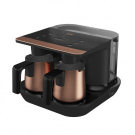 Beko Turkish Coffee Machine 1100W, Prepare Up to 6 Cups Black/Rose Gold Color. 