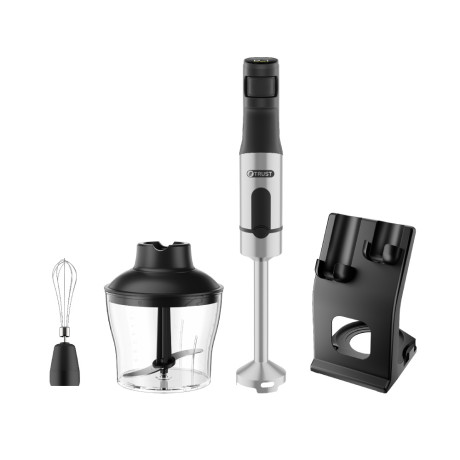  ترست خلاط يدوي مع طقم بقدرة 1200 واط، ستانلس وأسود. 