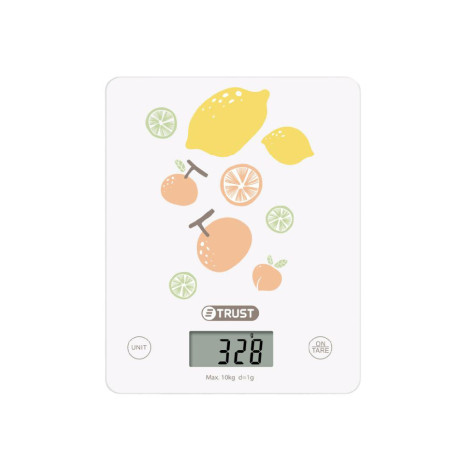  ترست ميزان مطبخ رقمي زجاجي حتى 10 كغ لون أبيض 