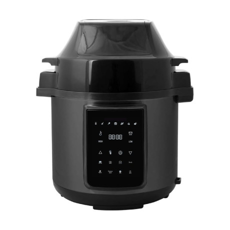  ترست طنجرة ضغط كهربائية Duo Chef سعة 6 لتر بقدرة 1500 واط، رمادي-أسود. 