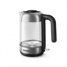 Electric Kettle 2200W Capacity 1.7 Liter Glass Black/Silver Color from Philips  