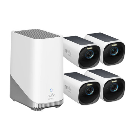  يوفي كاميرا مراقبة خارجية eufyCam 3 طقم 1+4 بدقة 4K أبيض وأسود 