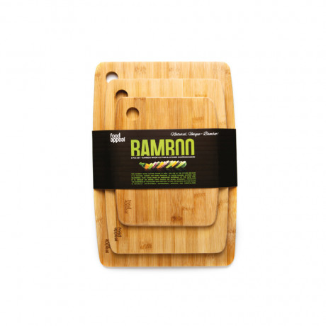  Food Appeal Bamboo Cutting Boards Set 3pcs, Mineral Series. 