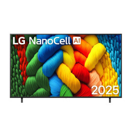 تلفزيون إل جي NanoCell فئة NANO80 حجم 75 بوصة بدقة 4K UHD ذكي بنظام تشغيل WebOS.