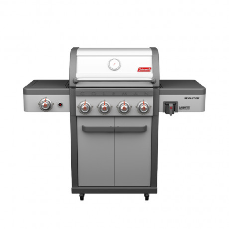  Coleman Gas BBQ Grill 4 Burners ,Separate Side Burner, Drawer for Oil ,58500 BTU Stainless Steel 