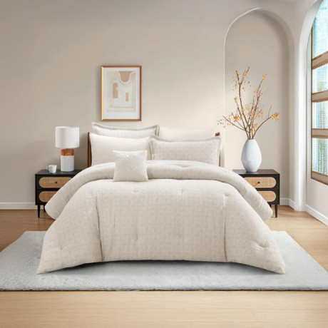  ويل غطاء وملاءة سرير TAILOR JACQUARD بقياس 270×240 سم – عاجي 