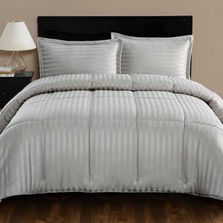  ويل طقم غطاء سرير وشراشف CHIC ULTRASTRIPE 6 قطع مقاس 260x240 سم لون رمادي 