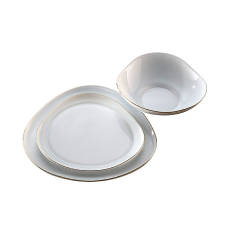  فود أبيل طقم صحون GOLD TRIO عدد 18 قطعة، أوبال أبيض. 