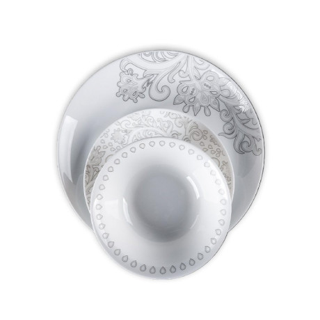  فود أبيل طقم صحون TULIP عدد 18 قطعة، أوبال. 