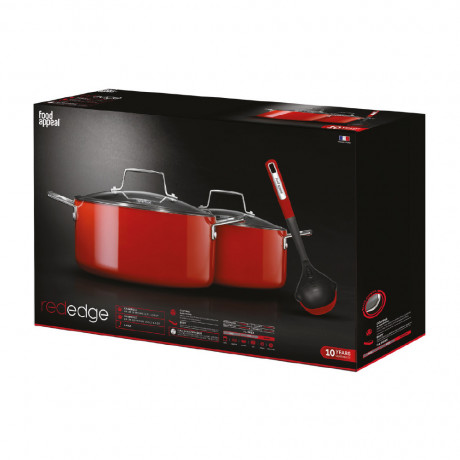  Food Appeal Cookware Set 5 Pcs, Edge Series, Red Color. 