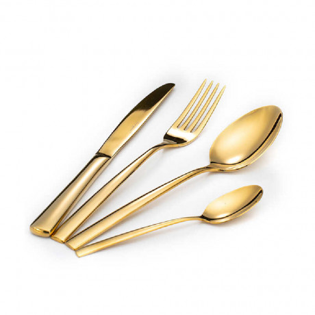   Food Appeal Cutlery Set 24 Pcs, Elegant, Shiny, Pure Gold. 