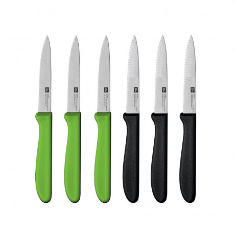  Food Appeal Vegetable Knives Set CLASSIC 6 Pcs Black And Green 