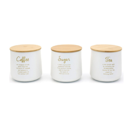  فود آبيل طقم تخزين شاي وقهوة وسكر Cozy Home لون أبيض 