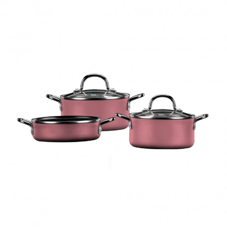  Food Appeal Cookware Set 5 Pcs, EveryDay Plus Mini Series, Pink Color. 