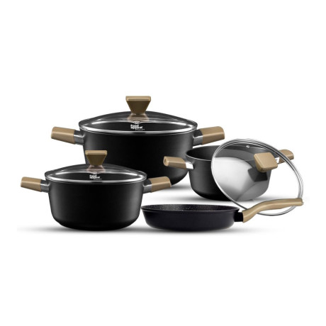  فود آبيل طقم أواني طهي Casual عدد 7 قطع لون أسود 