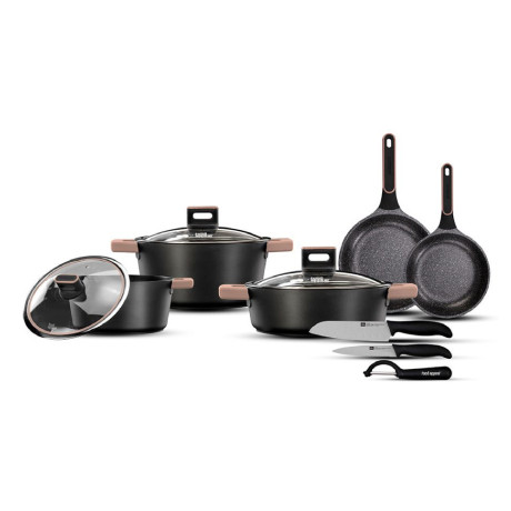  فود آبيل طقم أواني طهي Elite عدد 11 قطعة لون أسود 