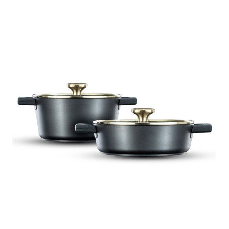  فود آبيل طقم أواني طهي Aristo عدد 4 قطع لون أسود وذهبي 