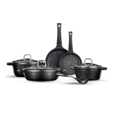  فود آبيل طقم أواني طهي Marble Class عدد 9 قطع لون أسود 