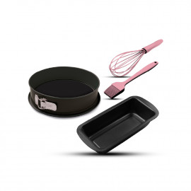 Baking Set 5-piece(Cake Pan 30 cm+Spring Mold 26 cm+Silicone Brush & Whisk ) from Food Appeal 