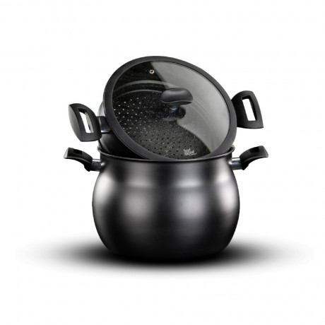  Food Appeal Maftoul And Steaming Pot Set EVERYDAY PLUS, Black. 